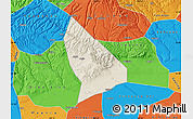 Shaded Relief Map of Liquan, political outside