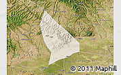 Shaded Relief Map of Liquan, satellite outside