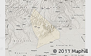Shaded Relief Map of Liquan, semi-desaturated