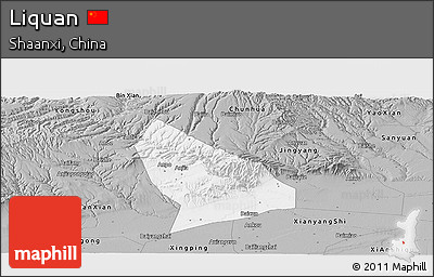 Gray Panoramic Map of Liquan