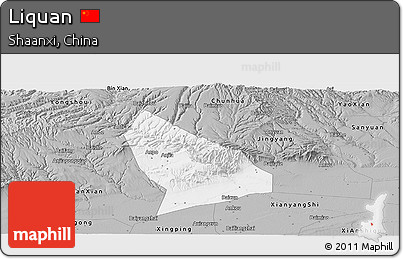 Gray Panoramic Map of Liquan