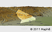 Physical Panoramic Map of Liquan, darken