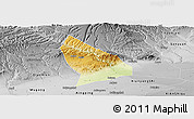 Physical Panoramic Map of Liquan, desaturated