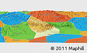 Physical Panoramic Map of Liquan, political outside