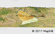 Physical Panoramic Map of Liquan, satellite outside