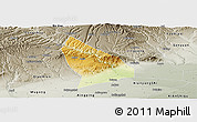 Physical Panoramic Map of Liquan, semi-desaturated