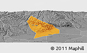 Political Panoramic Map of Liquan, desaturated