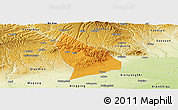Political Panoramic Map of Liquan, physical outside