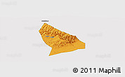 Political Panoramic Map of Liquan, single color outside