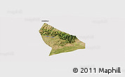 Satellite Panoramic Map of Liquan, cropped outside
