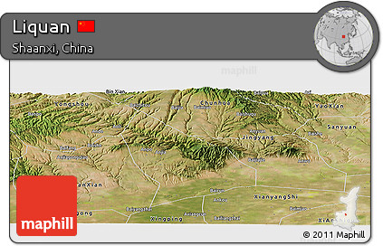Satellite Panoramic Map of Liquan