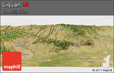 Satellite Panoramic Map of Liquan