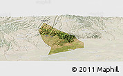 Satellite Panoramic Map of Liquan, lighten