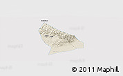 Shaded Relief Panoramic Map of Liquan, single color outside