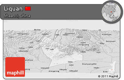 Silver Style Panoramic Map of Liquan