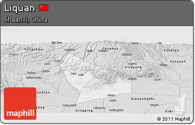 Silver Style Panoramic Map of Liquan