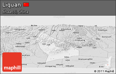 Silver Style Panoramic Map of Liquan