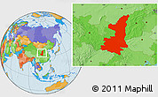 Political Location Map of Shaanxi
