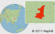 Savanna Style Location Map of Shaanxi