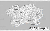 Gray 3D Map of Lueyang, single color outside