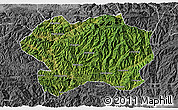 Satellite 3D Map of Lueyang, desaturated