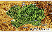 Satellite 3D Map of Lueyang, physical outside
