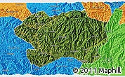 Satellite 3D Map of Lueyang, political outside