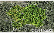 Satellite 3D Map of Lueyang, semi-desaturated