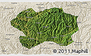 Satellite 3D Map of Lueyang, shaded relief outside