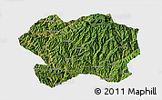 Satellite 3D Map of Lueyang, single color outside