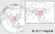 Blank Location Map of Lueyang, highlighted country, within the entire country