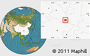 Satellite Location Map of Lueyang, highlighted country