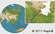 Satellite Location Map of Lueyang, highlighted parent region
