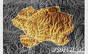 Physical Map of Lueyang, darken, desaturated