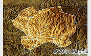 Physical Map of Lueyang, darken