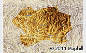 Physical Map of Lueyang, lighten