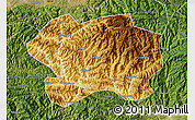 Physical Map of Lueyang, satellite outside