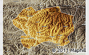 Physical Map of Lueyang, semi-desaturated
