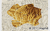 Physical Map of Lueyang, shaded relief outside
