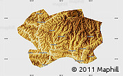 Physical Map of Lueyang, single color outside