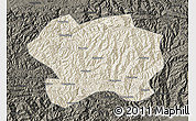 Shaded Relief Map of Lueyang, darken