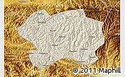 Shaded Relief Map of Lueyang, physical outside
