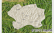 Shaded Relief Map of Lueyang, satellite outside