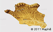 Physical 3D Map of Luonan, cropped outside