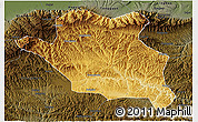 Physical 3D Map of Luonan, darken