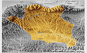 Physical 3D Map of Luonan, desaturated