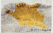 Physical 3D Map of Luonan, lighten, semi-desaturated