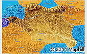 Physical 3D Map of Luonan, political outside