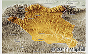 Physical 3D Map of Luonan, semi-desaturated