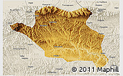 Physical 3D Map of Luonan, shaded relief outside